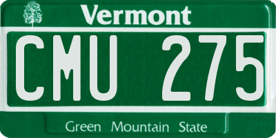 VT license plate CMU275