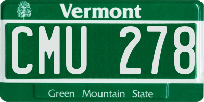 VT license plate CMU278