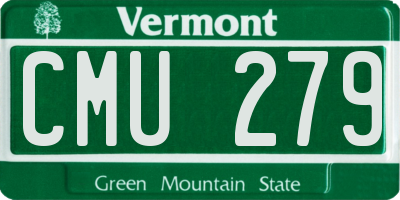 VT license plate CMU279