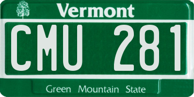 VT license plate CMU281