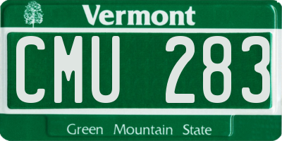 VT license plate CMU283