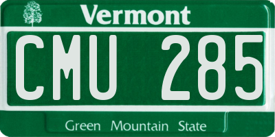 VT license plate CMU285