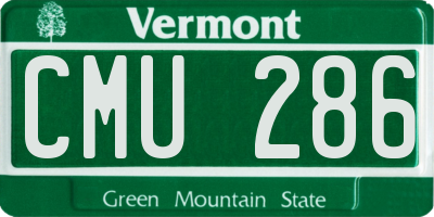 VT license plate CMU286
