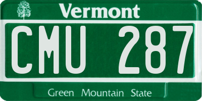 VT license plate CMU287