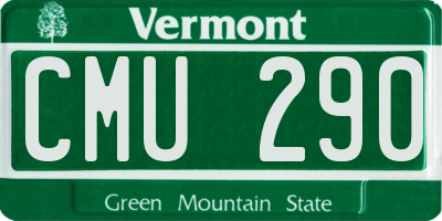 VT license plate CMU290