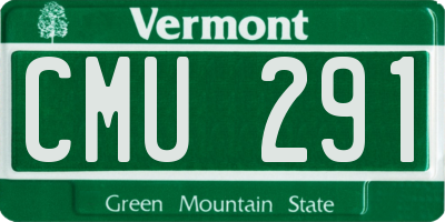 VT license plate CMU291