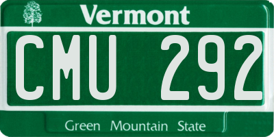 VT license plate CMU292