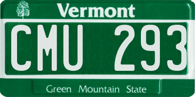 VT license plate CMU293