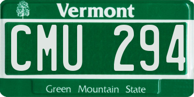 VT license plate CMU294