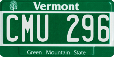 VT license plate CMU296