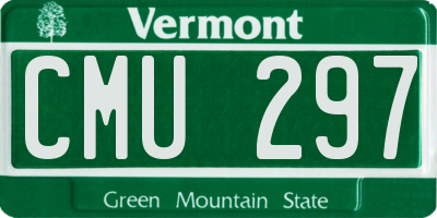 VT license plate CMU297