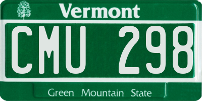 VT license plate CMU298