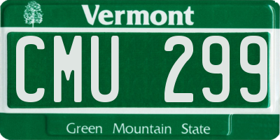 VT license plate CMU299