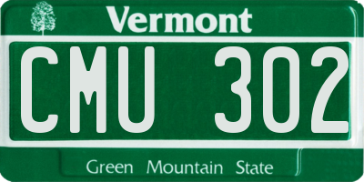 VT license plate CMU302