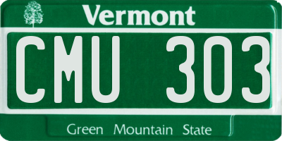 VT license plate CMU303
