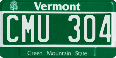 VT license plate CMU304