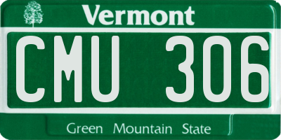 VT license plate CMU306
