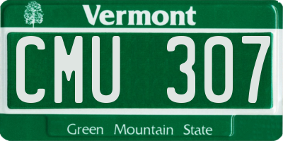VT license plate CMU307