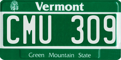 VT license plate CMU309