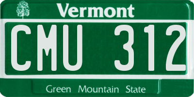 VT license plate CMU312