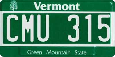 VT license plate CMU315