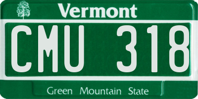 VT license plate CMU318