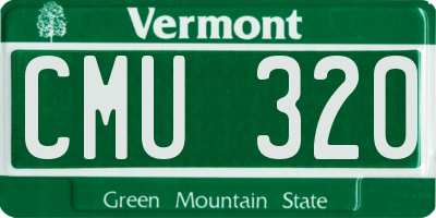 VT license plate CMU320