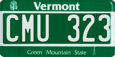 VT license plate CMU323