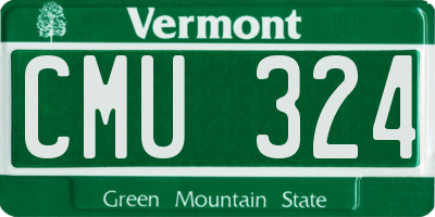 VT license plate CMU324