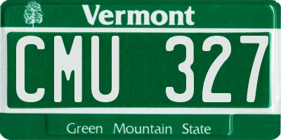 VT license plate CMU327