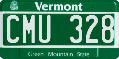 VT license plate CMU328