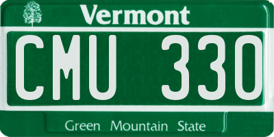 VT license plate CMU330