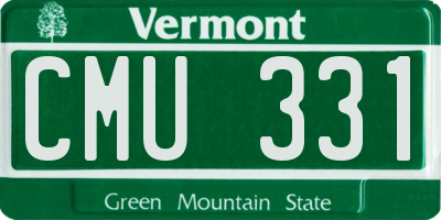VT license plate CMU331