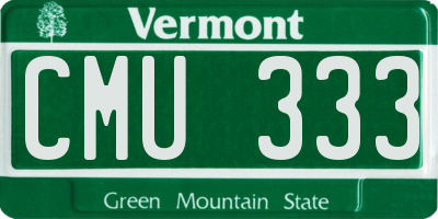 VT license plate CMU333