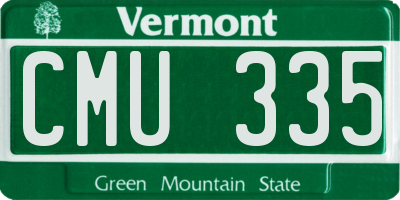 VT license plate CMU335