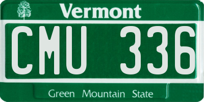 VT license plate CMU336