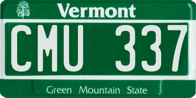 VT license plate CMU337