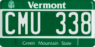 VT license plate CMU338