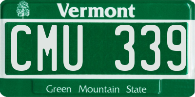 VT license plate CMU339