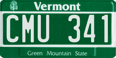 VT license plate CMU341