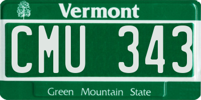 VT license plate CMU343