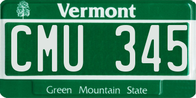 VT license plate CMU345