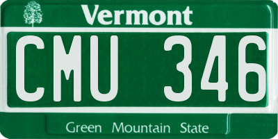 VT license plate CMU346