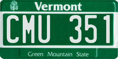 VT license plate CMU351