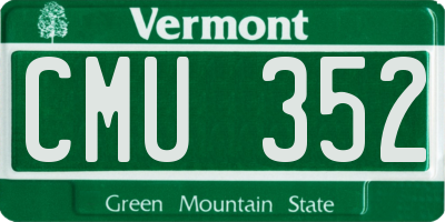 VT license plate CMU352