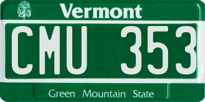 VT license plate CMU353