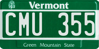 VT license plate CMU355