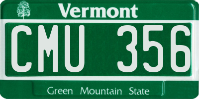 VT license plate CMU356
