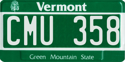 VT license plate CMU358