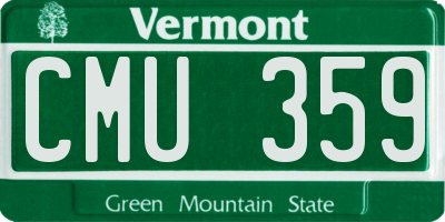 VT license plate CMU359